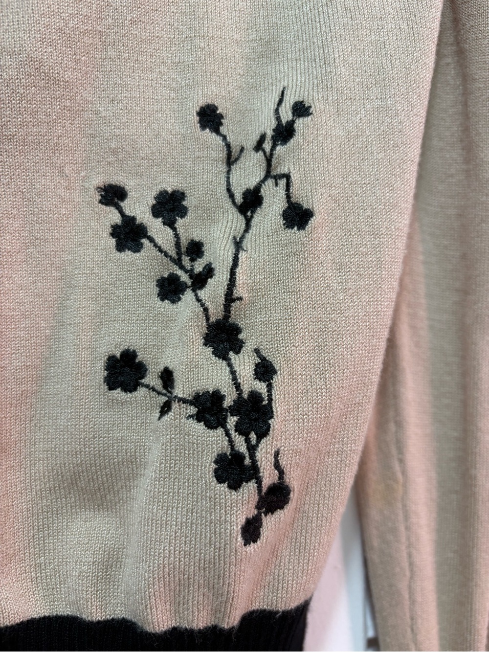 Banned Apparel Beige Knit Sweater with Black Trim - Picture 3 of 5